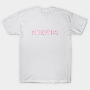 Vintage look Polyphia Distressed Text Pink T-Shirt